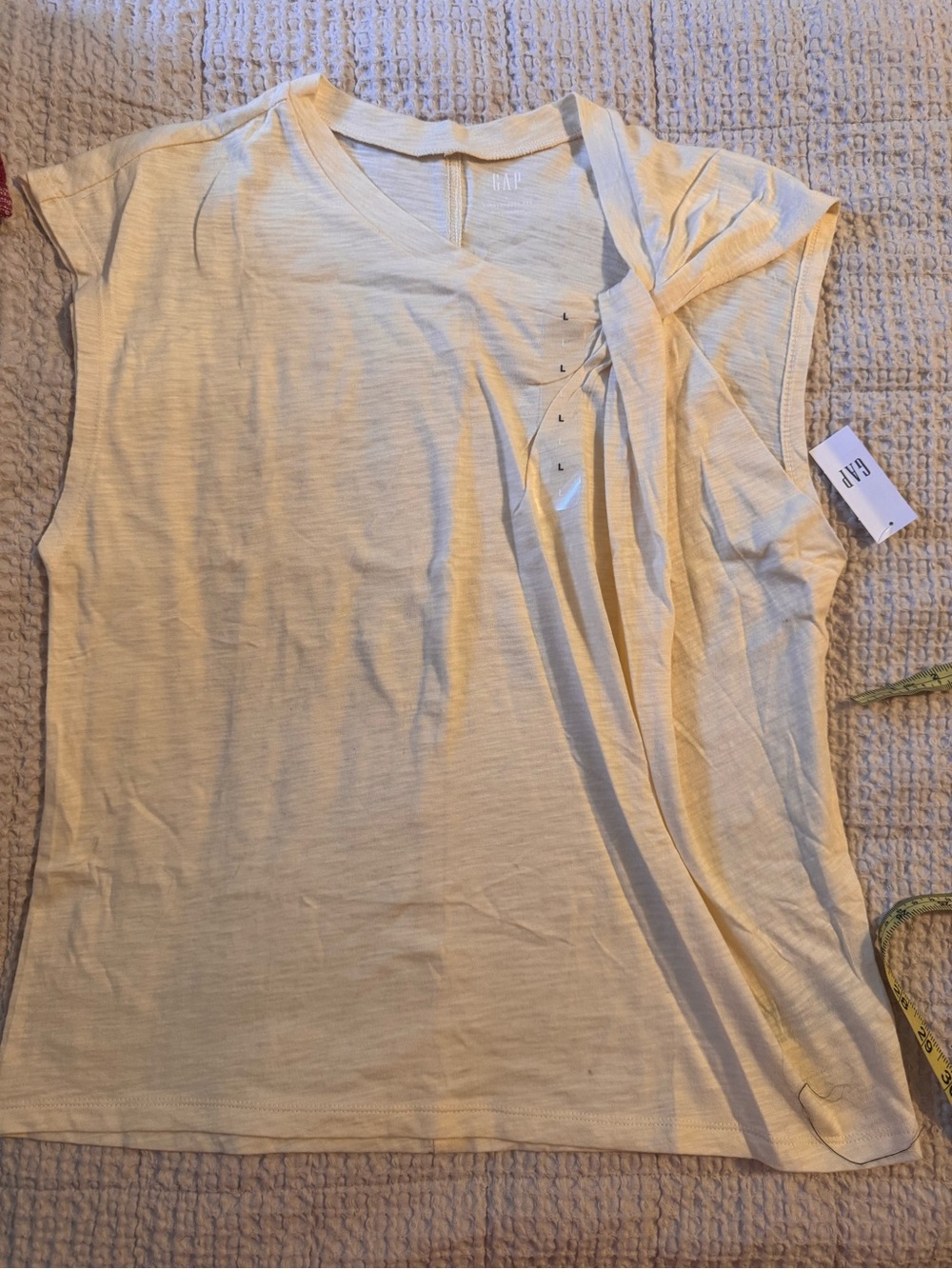 GAP Pale Yellow Knot-Detail V-Neck Tank
